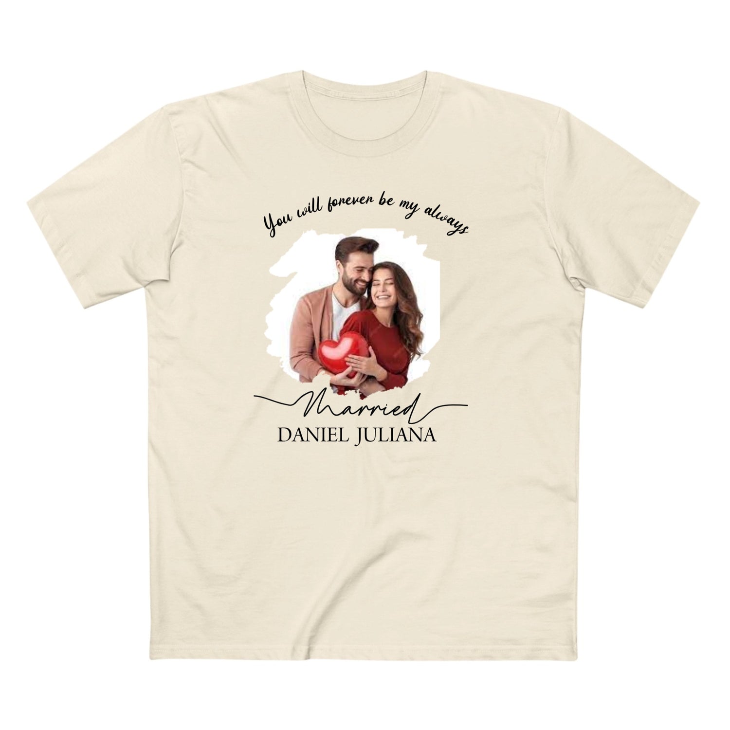 Our First Christmas Married - Personalized Adult Staple Tee - Shirt