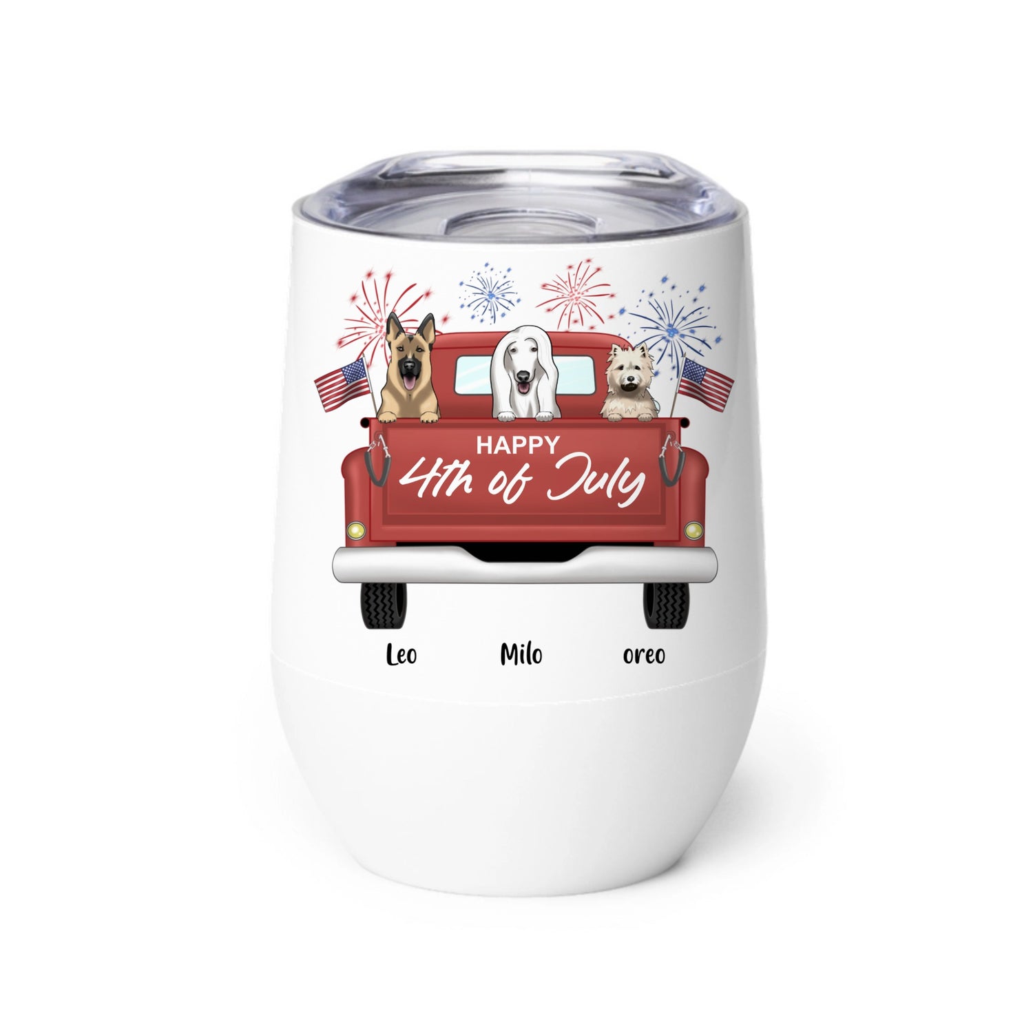 Happy 4th of July - Personalized Wine Tumbler