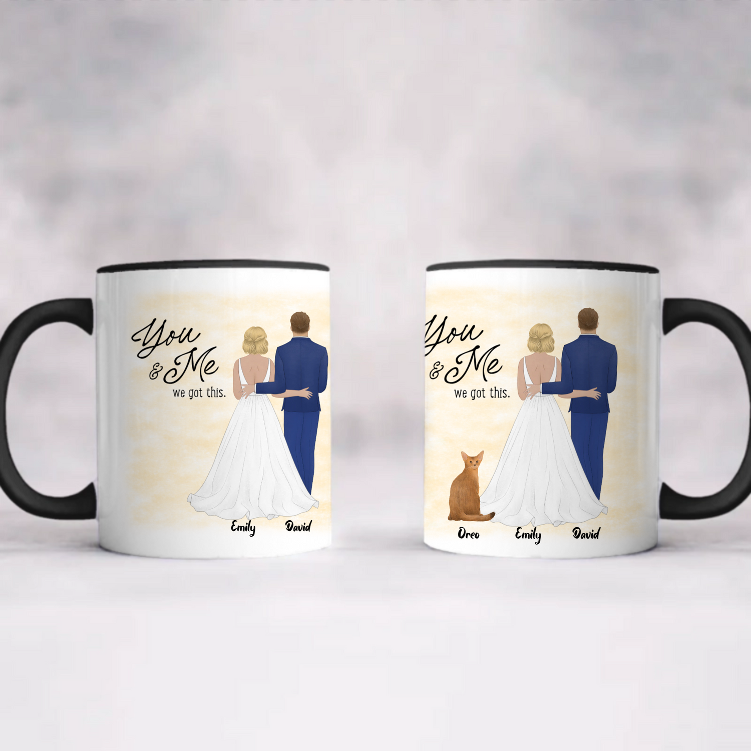 You & Me, We got this - Personalized Accent Coffee Mug