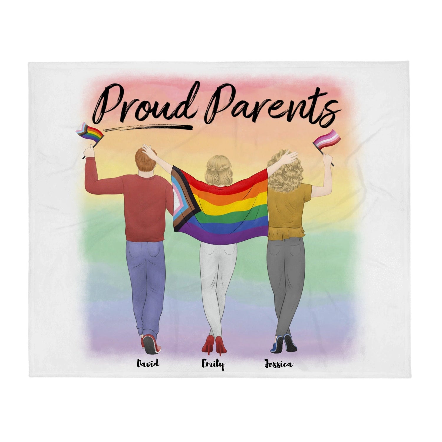 Proud Parents - Personalized Throw Blanket