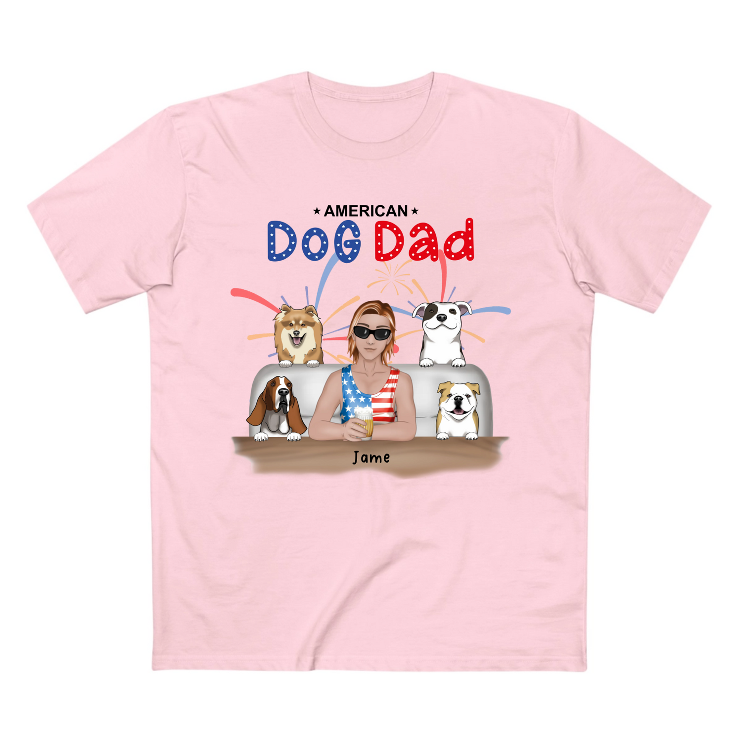American Dog Dad - Independence Day – Personalized T-Shirt