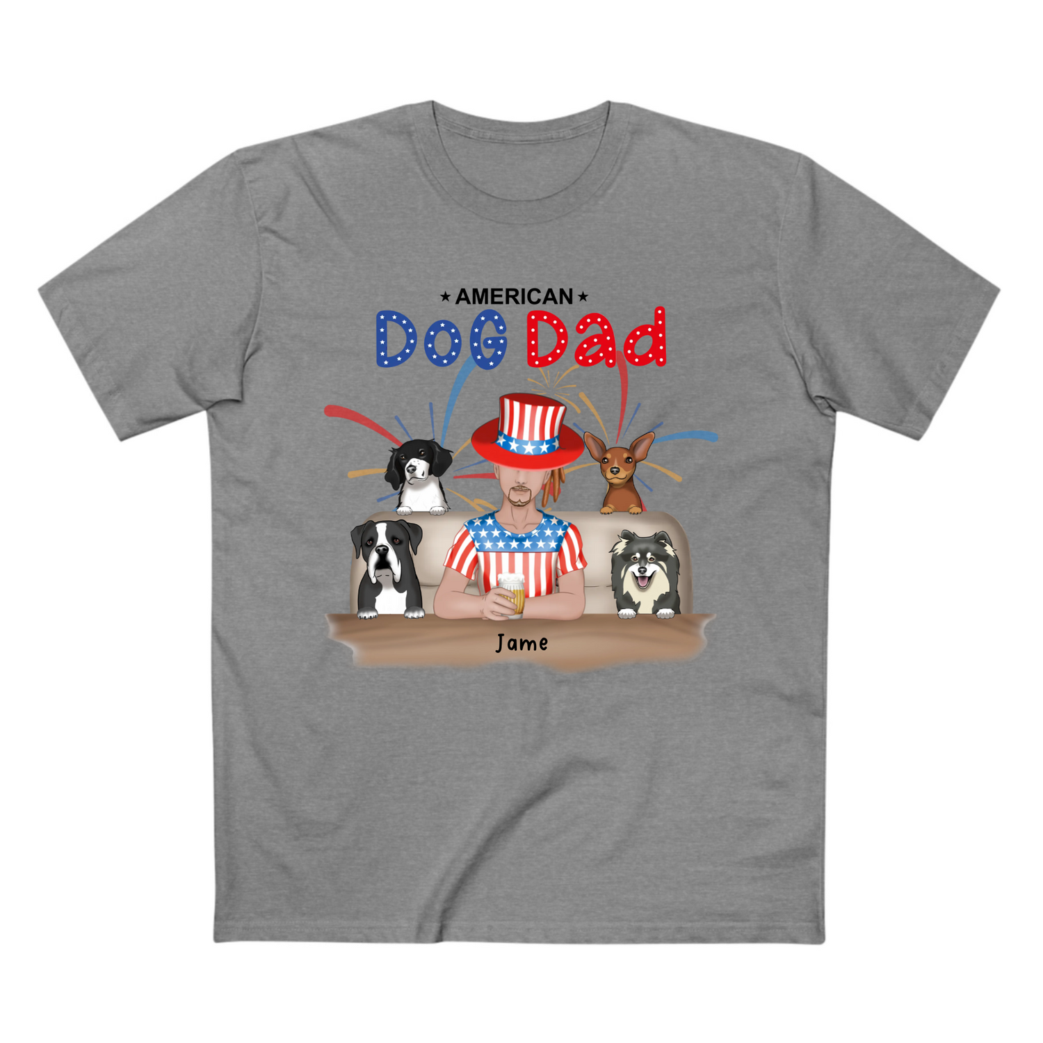 American Dog Dad - Independence Day – Personalized T-Shirt