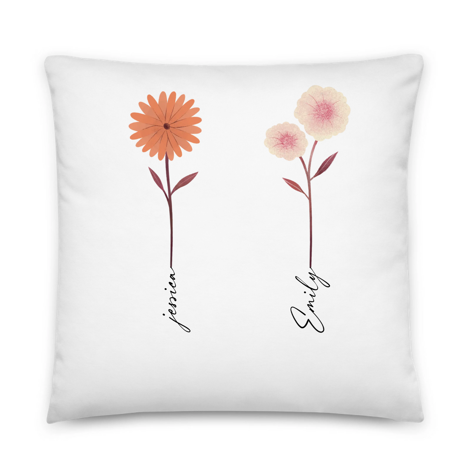 Our Garden choose 1 to 5 flowers - Personalized All-Over Print Basic Pillow