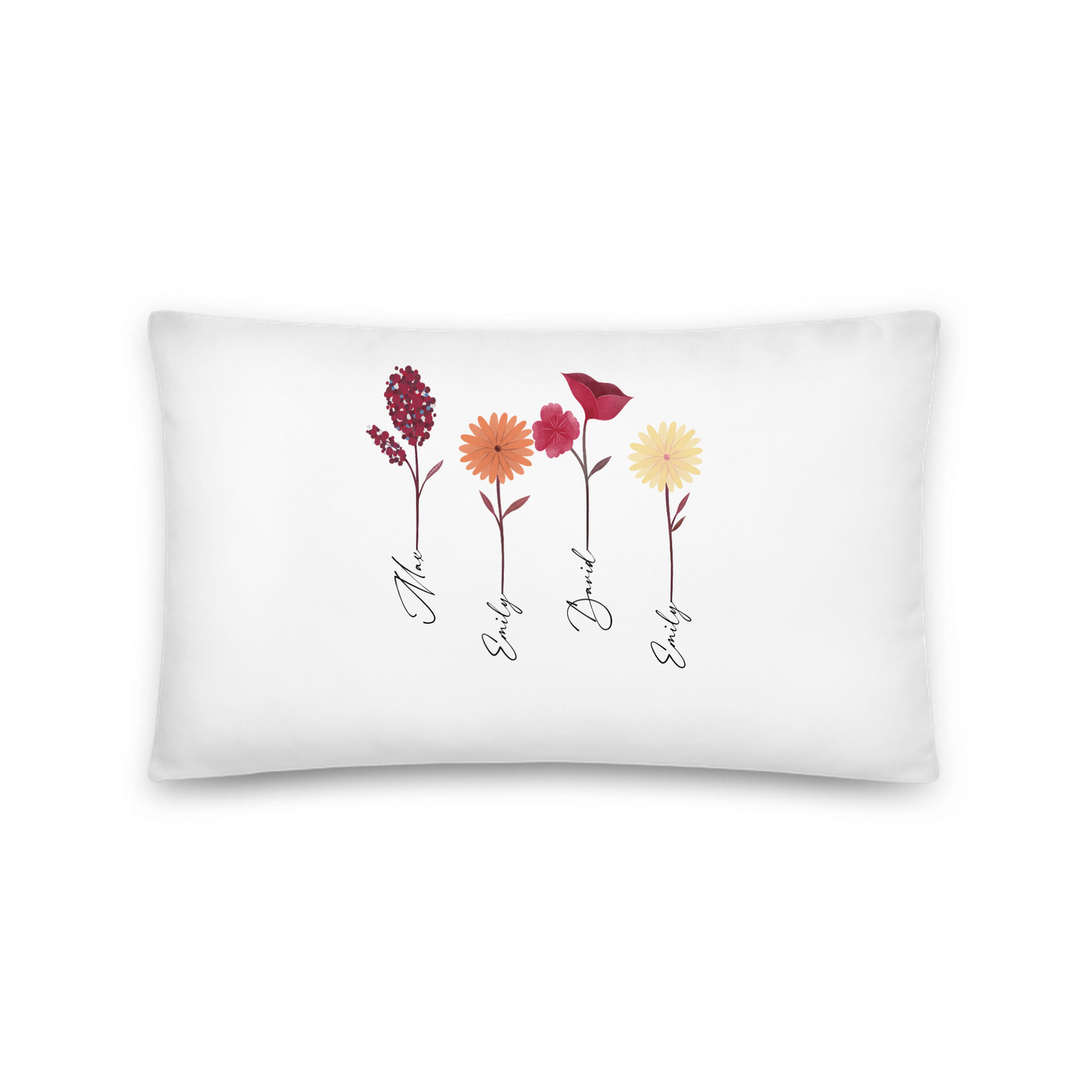 Our Garden choose 1 to 5 flowers - Personalized All-Over Print Basic Pillow