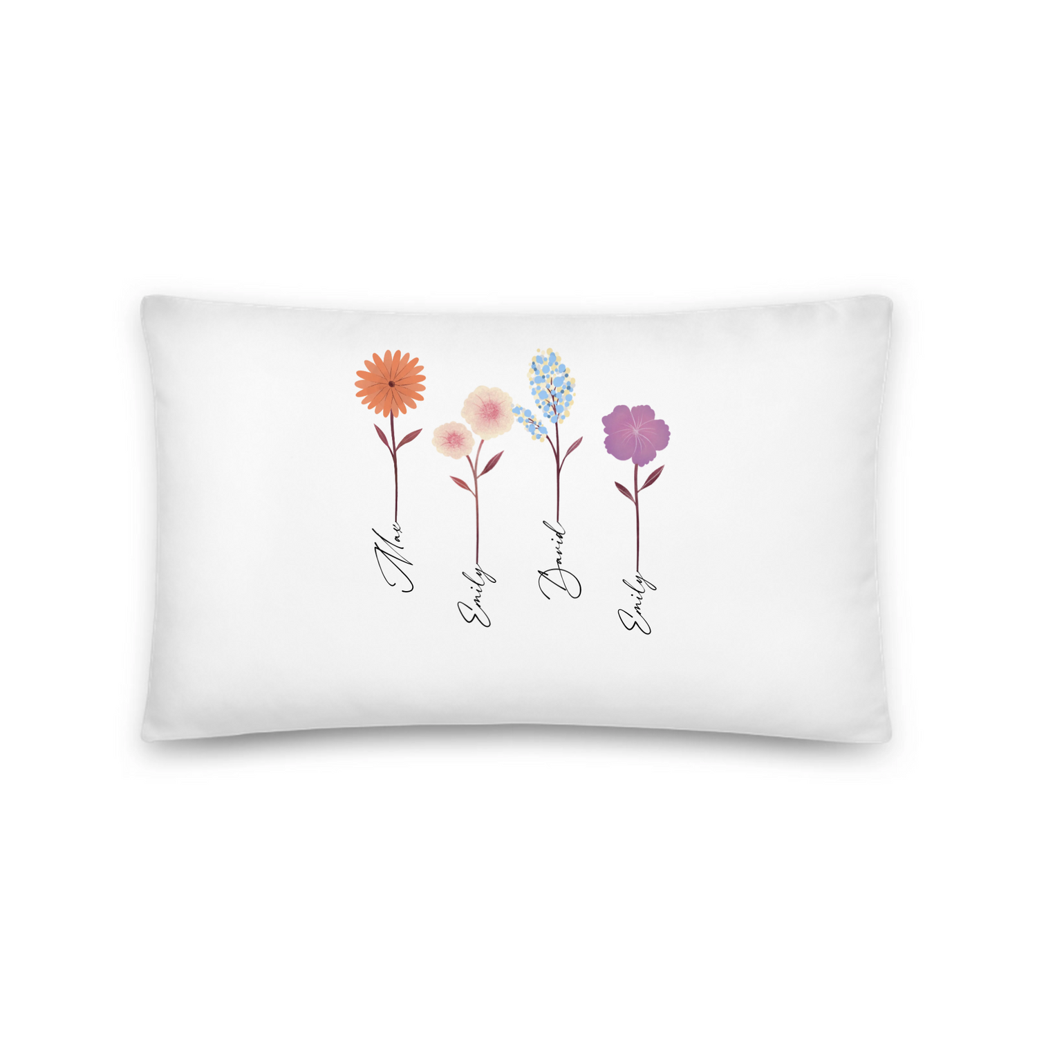 Our Garden choose 1 to 5 flowers - Personalized All-Over Print Basic Pillow