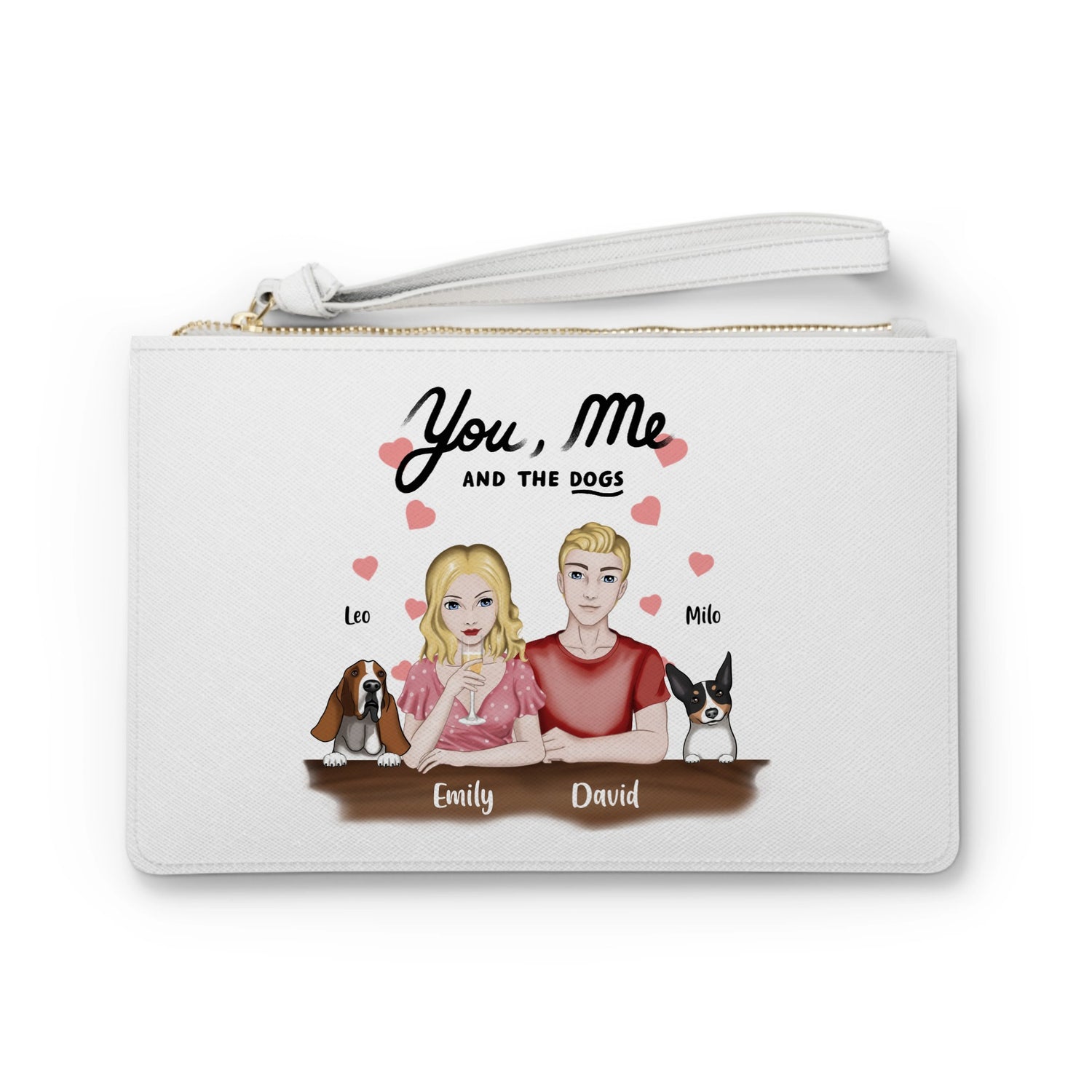 You, me, and the dogs - Personalized Clutch Bag