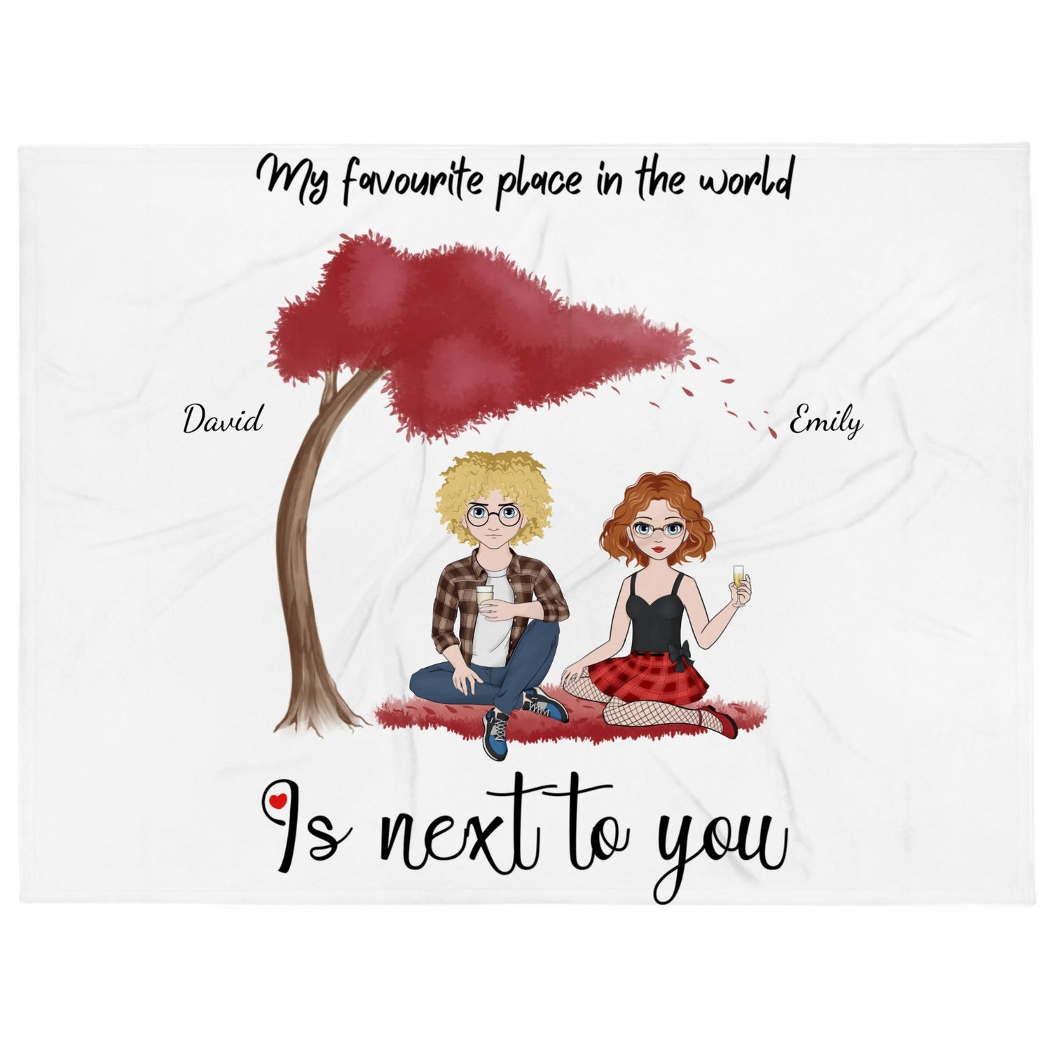 My favourite place in the world - Personalized Throw Blanket