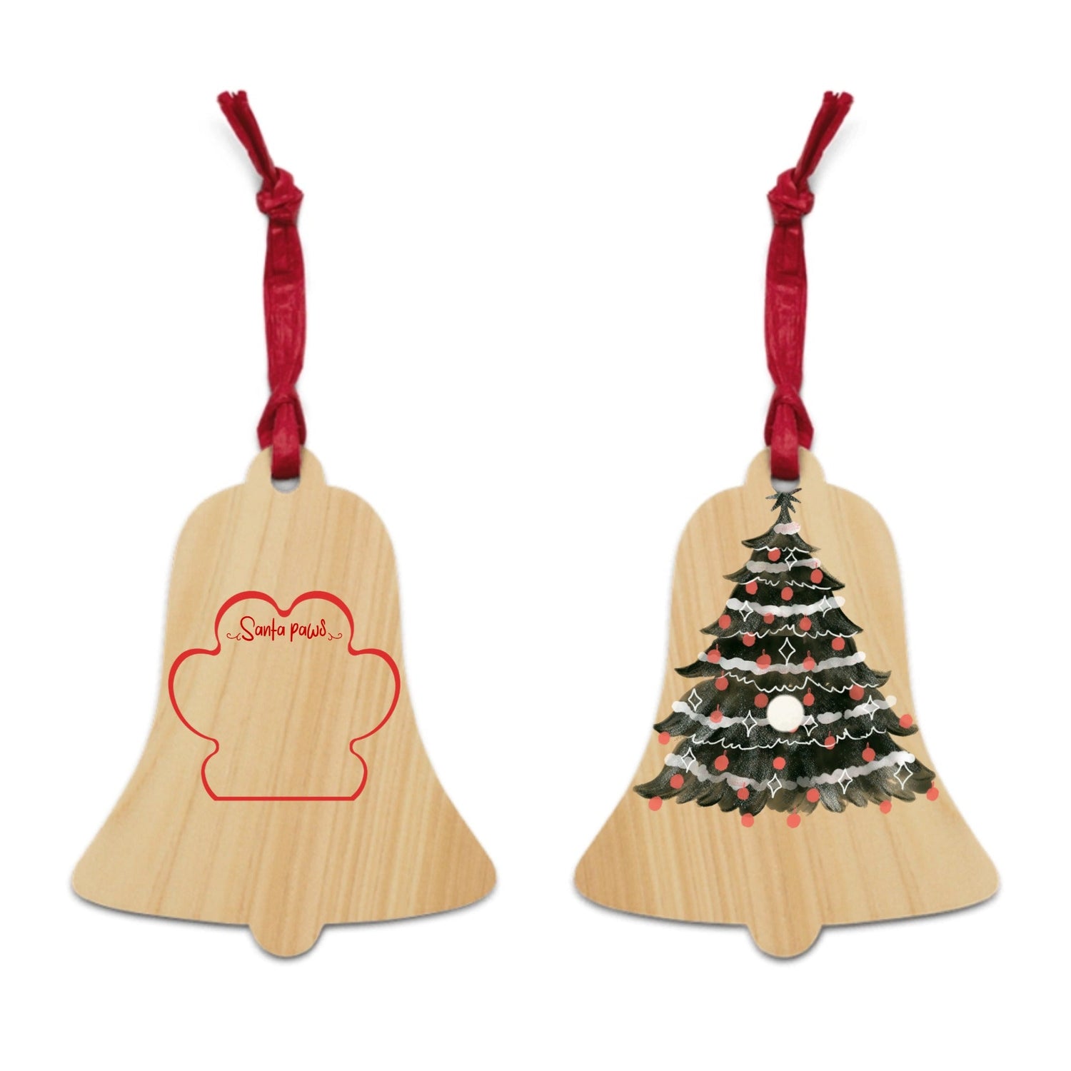 Santa paws -Personalized Wooden Ornaments