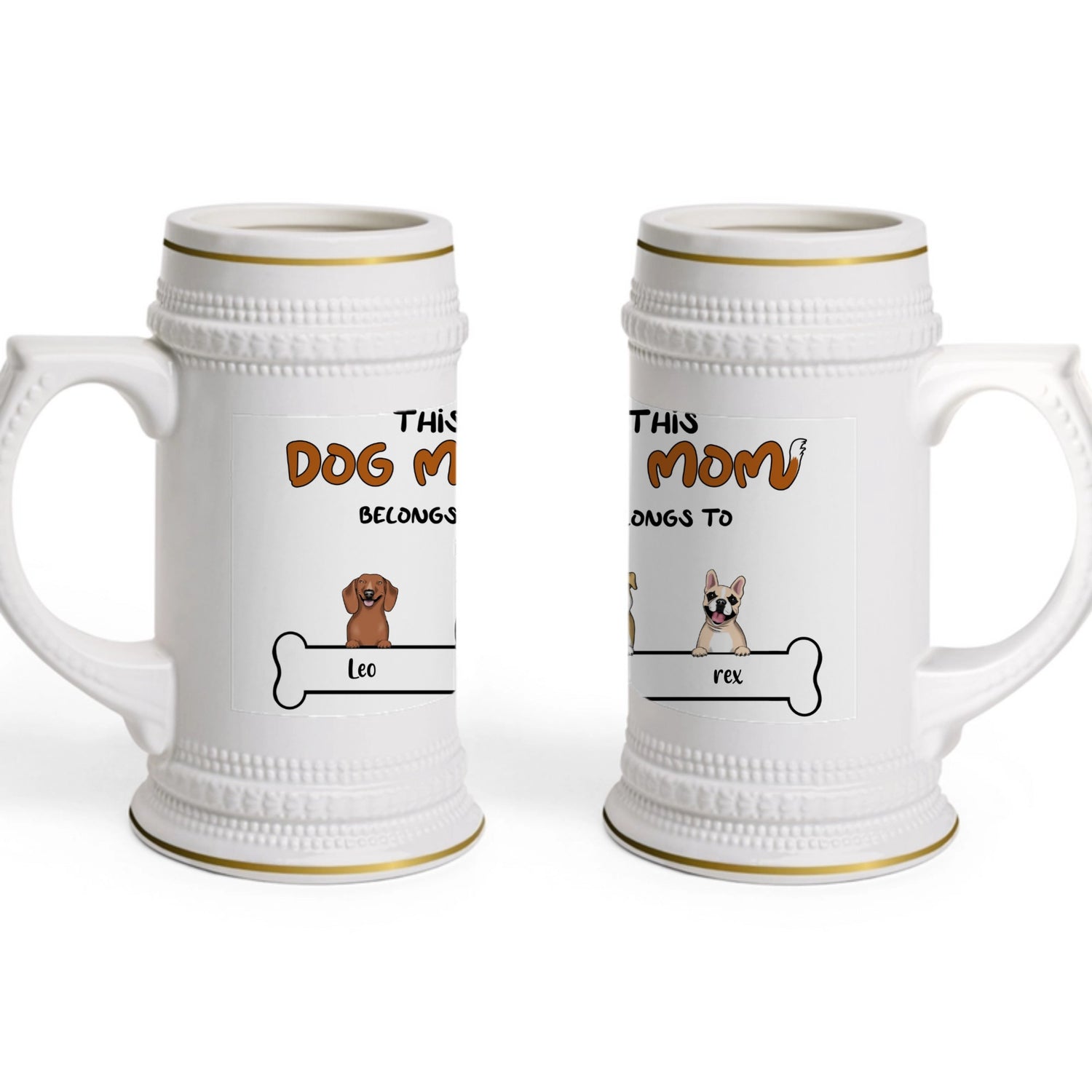 This Dog Mom belongs to...- Personalized Beer Stein Mug