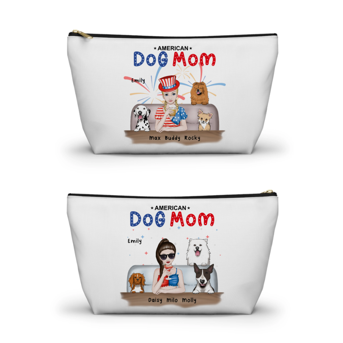 American Dog Mom - Personalized Accessory Pouch