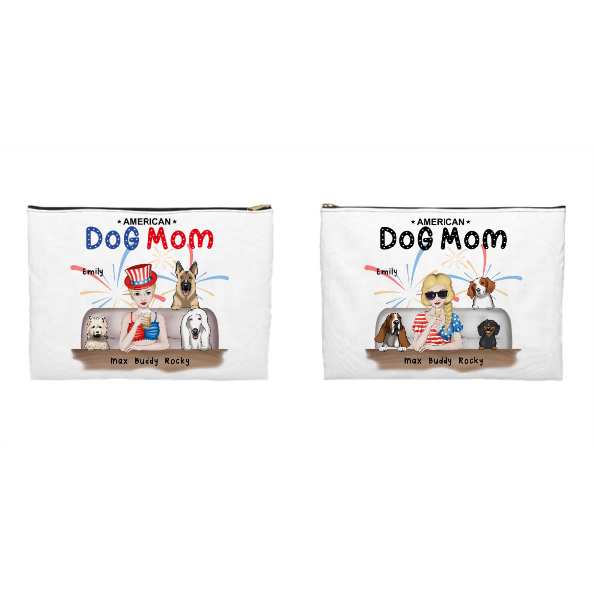 American Dog Mom - Personalized Accessory Pouch