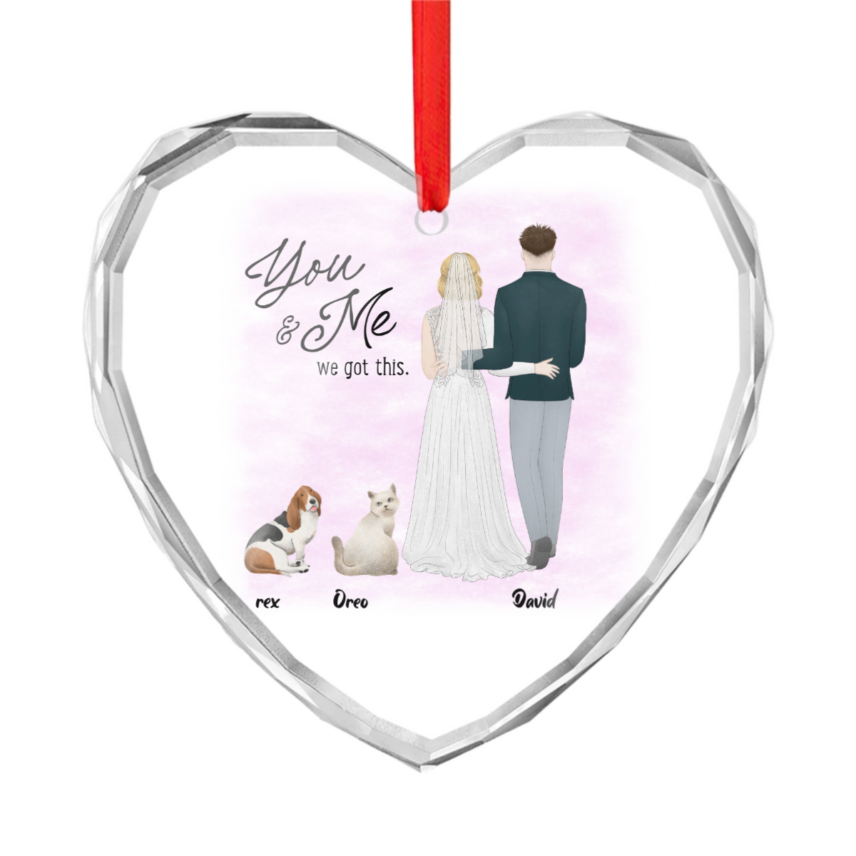 You & me, we got this - Personalized Crystal Glass
