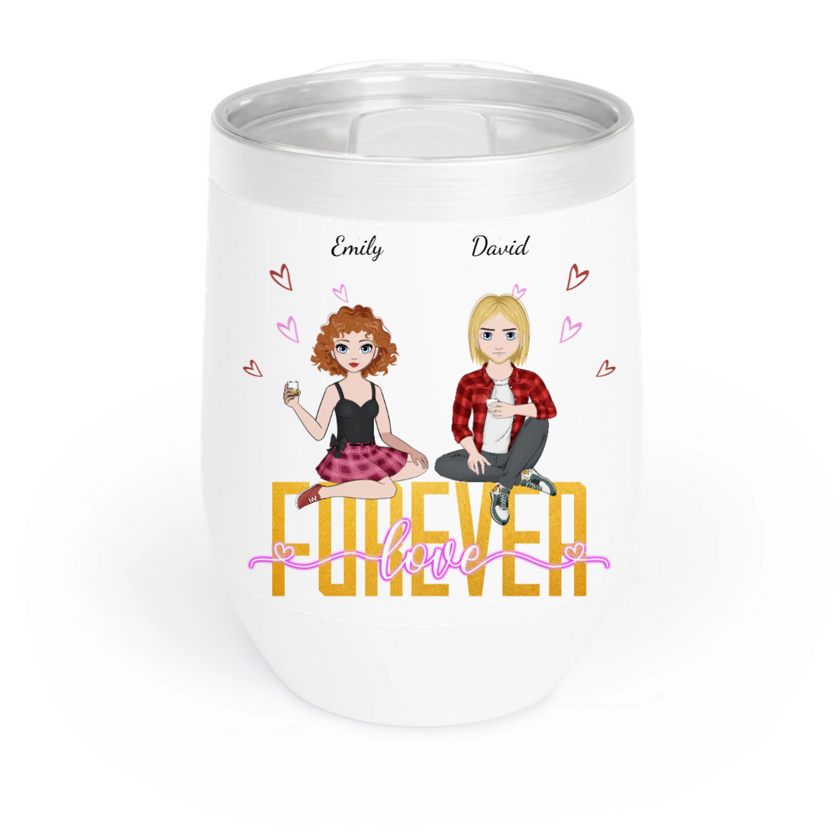 Forever love - Personalized Chill Wine Tumbler