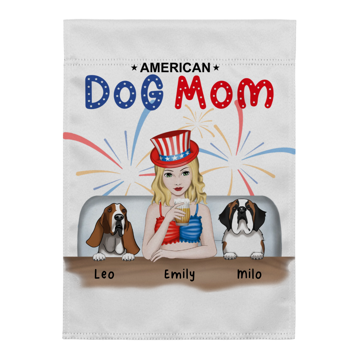 American Dog Mom - Personalized Garden Flag