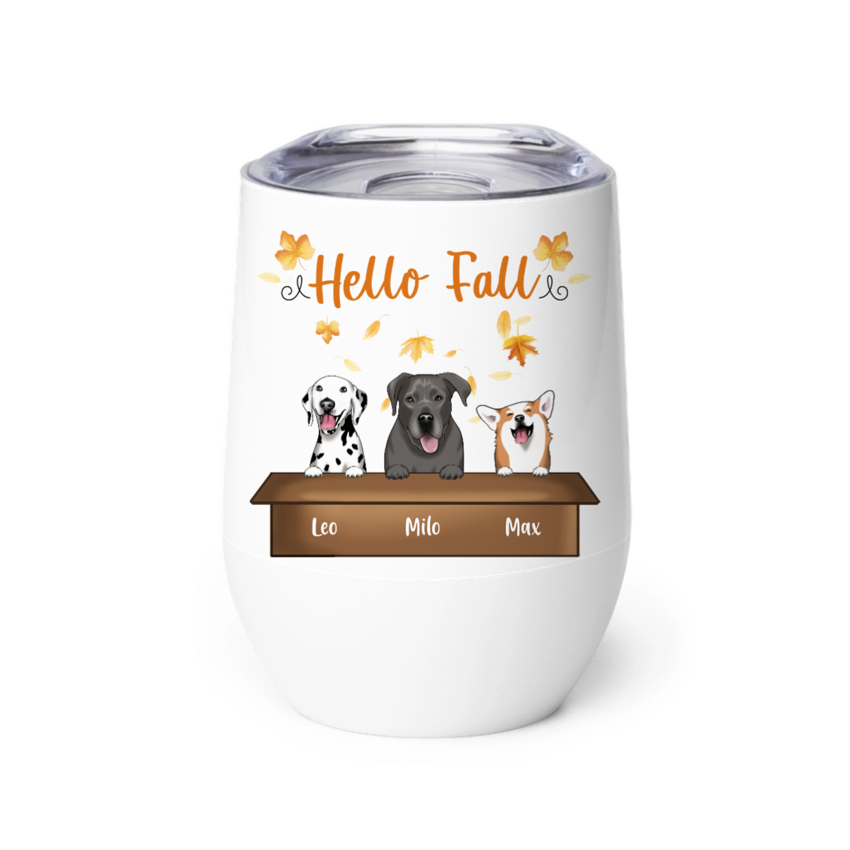 Hello Fall - Personalized Wine Tumbler