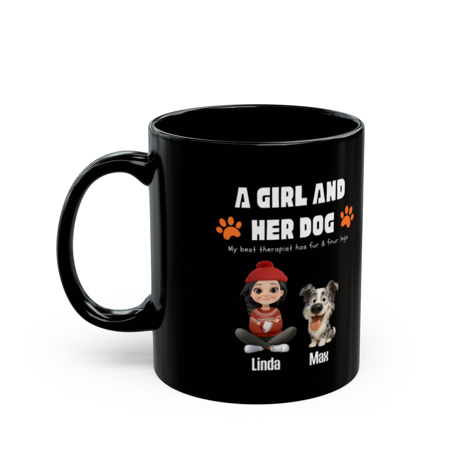 Personalized Pet Lover Mug – A Girl and Her Dog, Gifts for Dog Owners, Custom Coffee Cup, Dog Mom Gift, Cute Pet Gift