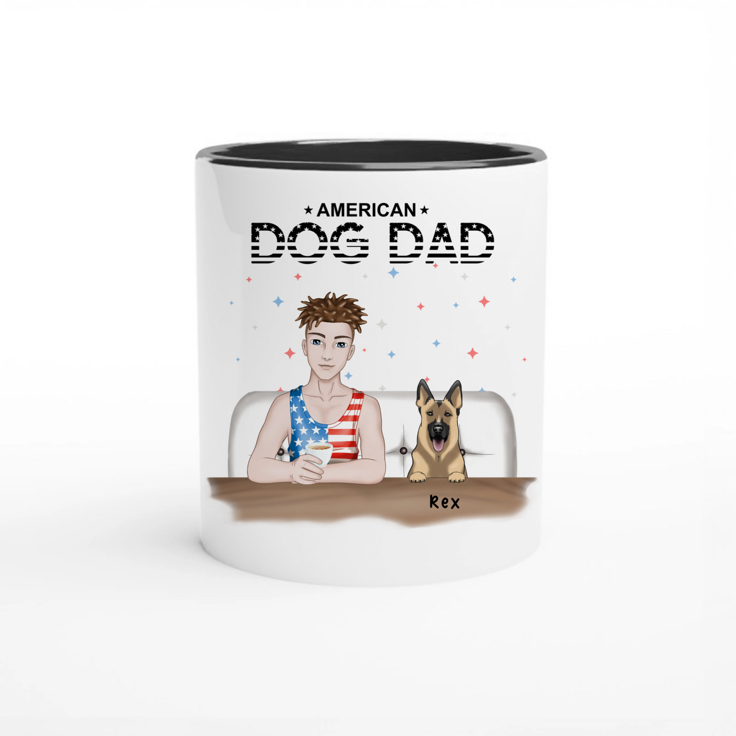 American Cat Dad - Personalized Ceramic Mug - All wrap