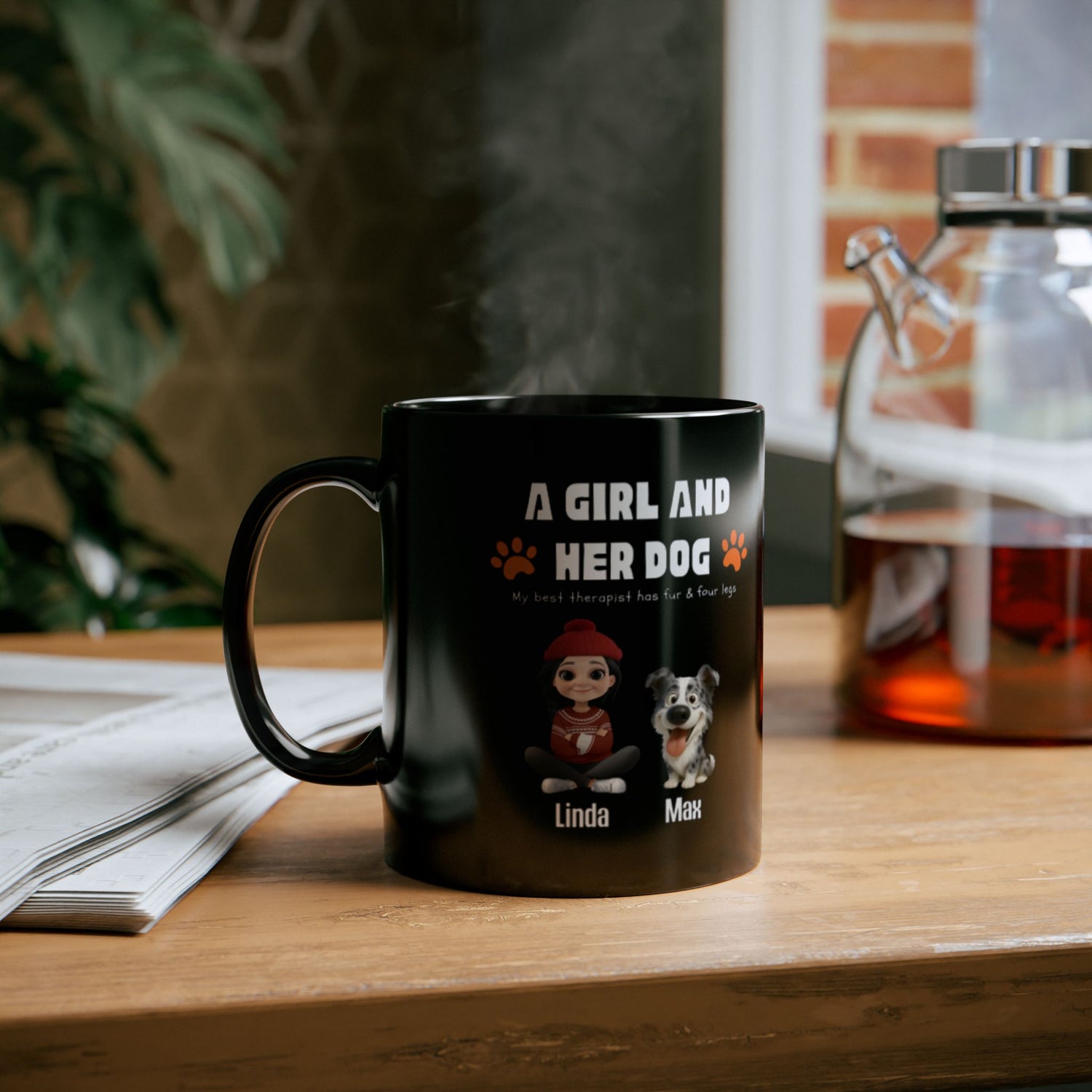 Personalized Pet Lover Mug – A Girl and Her Dog, Gifts for Dog Owners, Custom Coffee Cup, Dog Mom Gift, Cute Pet Gift