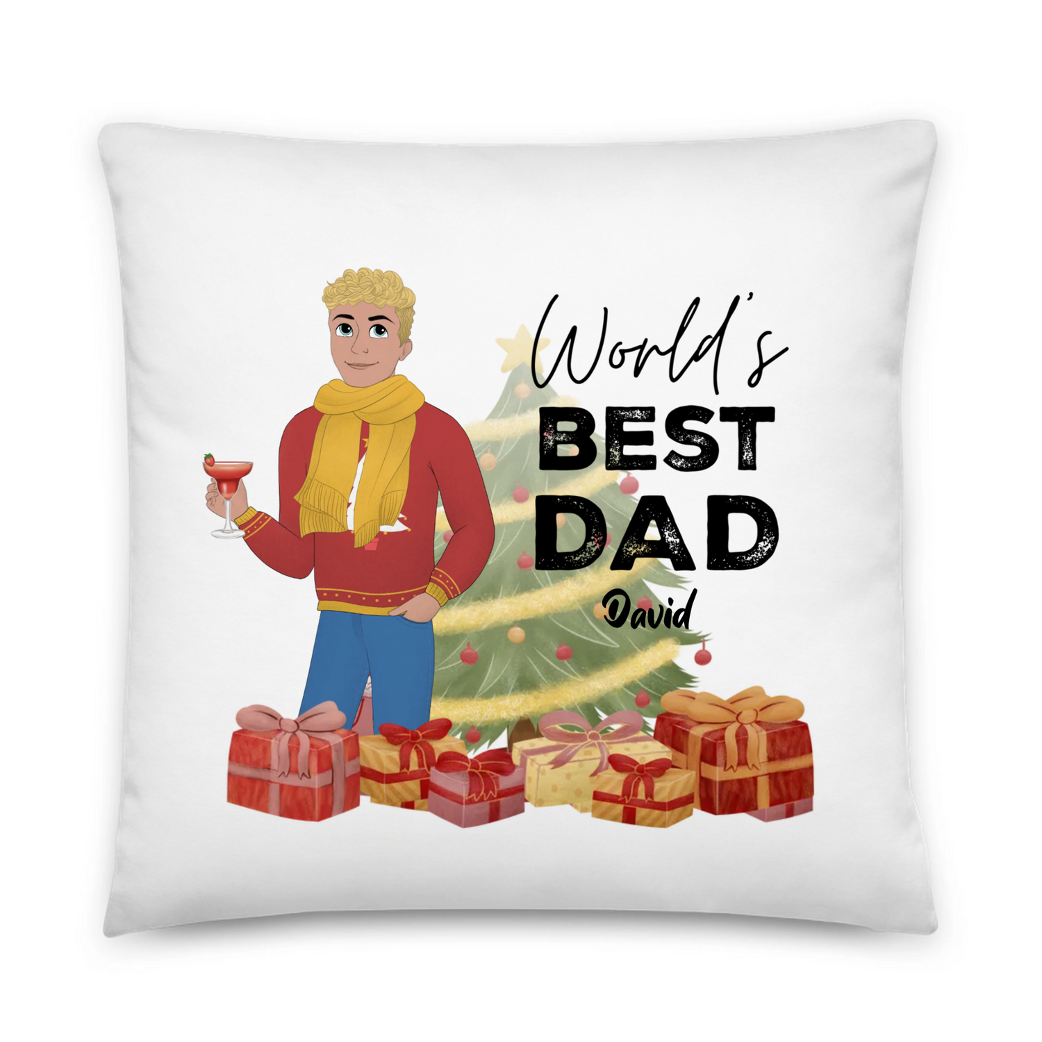 Best Father Award Goes to -  Personalized All-Over Print Basic Pillow
