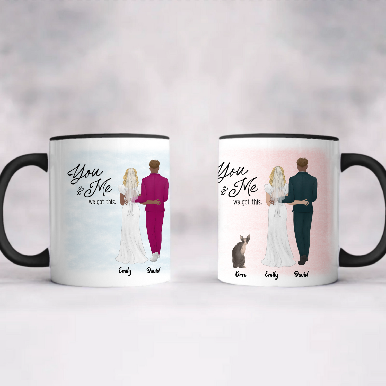 You & Me, We got this - Personalized Accent Coffee Mug