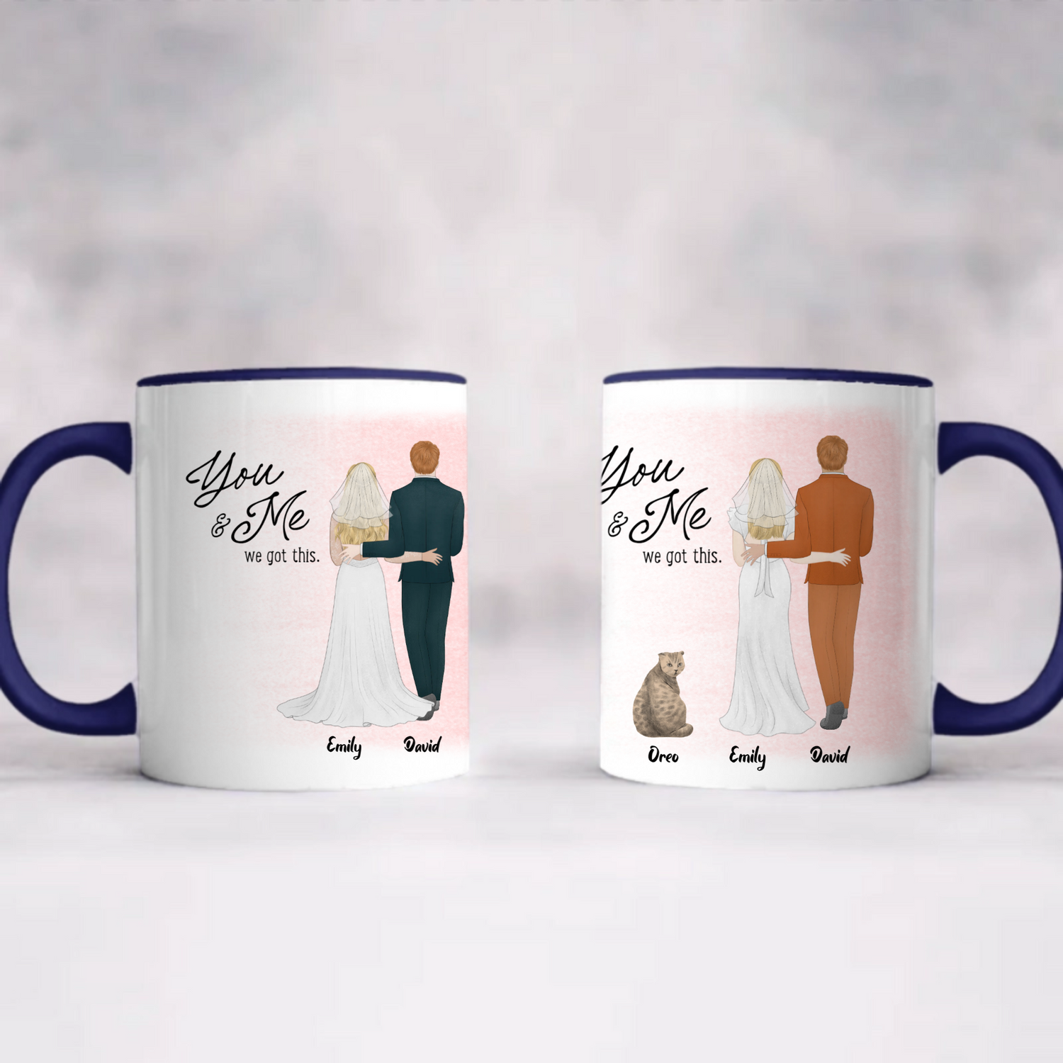 You & Me, We got this - Personalized Accent Coffee Mug