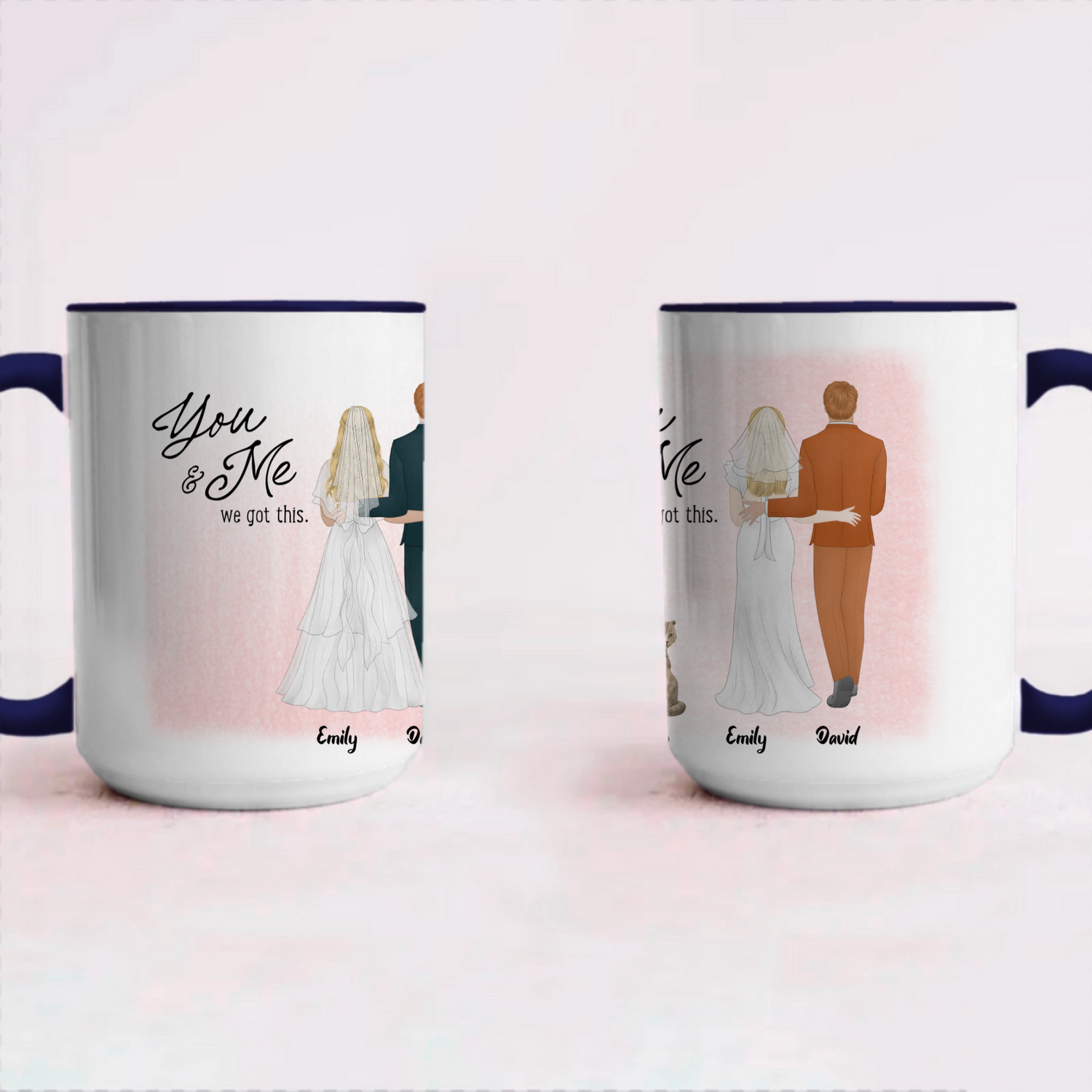 You & Me, We got this - Personalized Accent Coffee Mug
