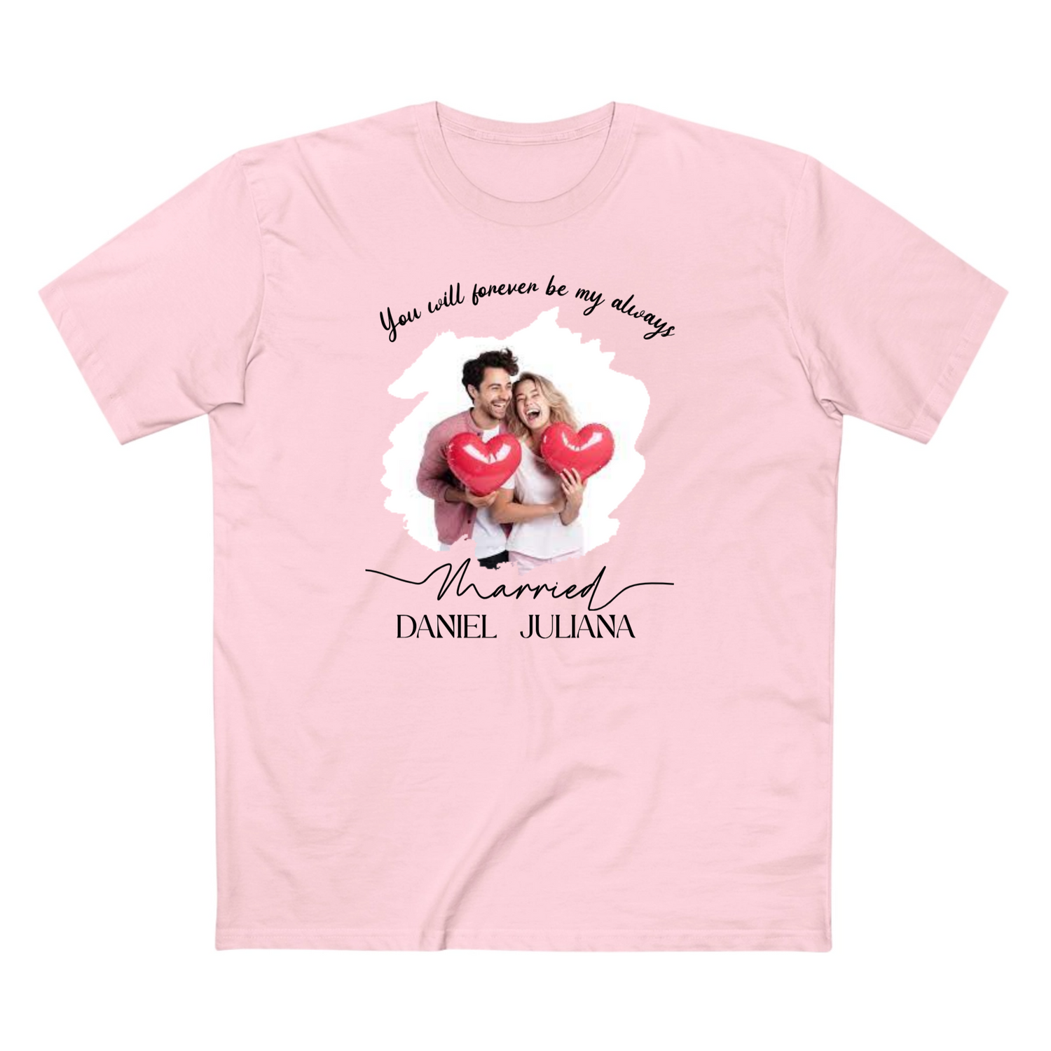 Our First Christmas Married - Personalized Adult Staple Tee - Shirt