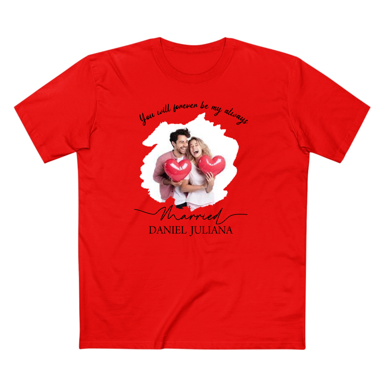 Our First Christmas Married - Personalized Adult Staple Tee - Shirt