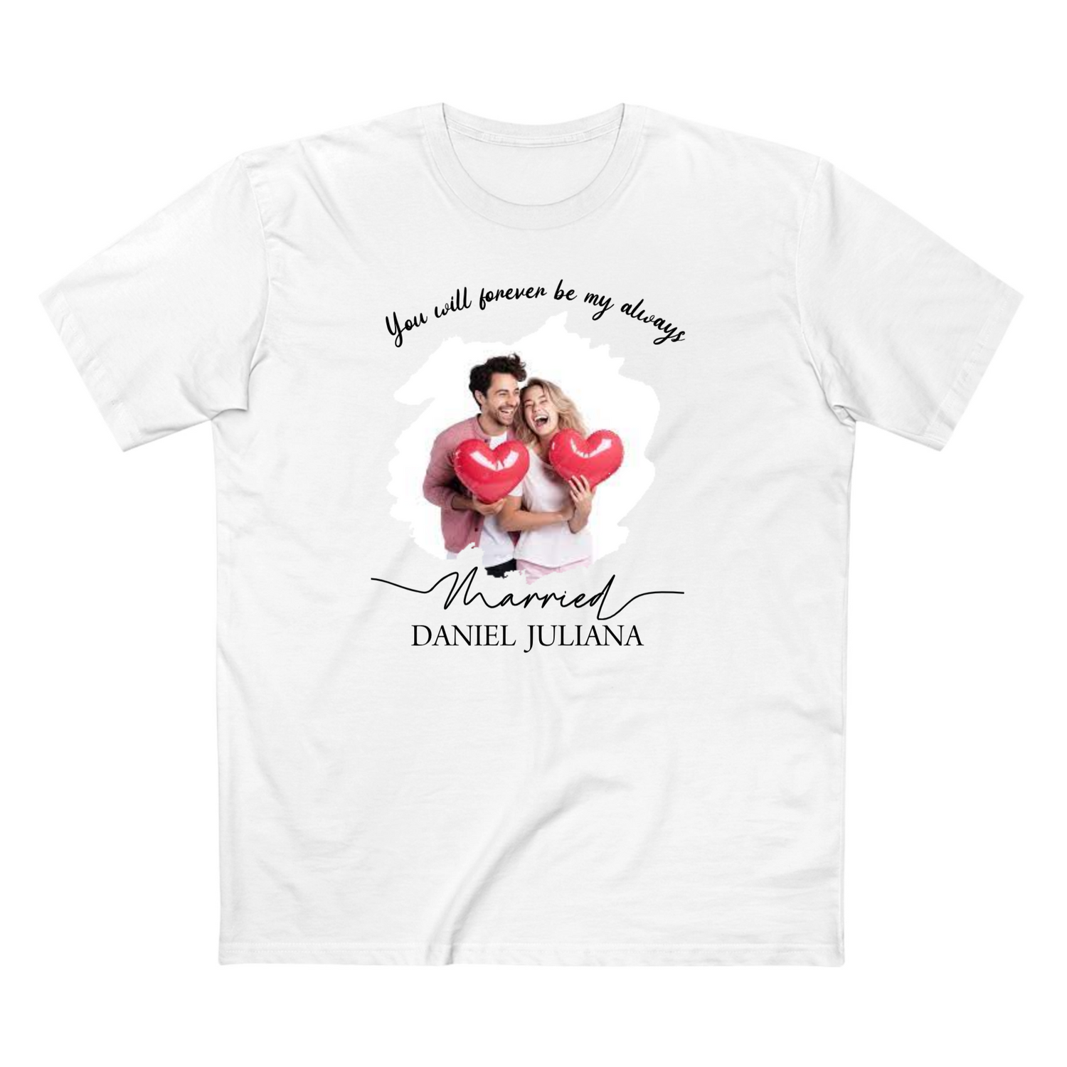 Our First Christmas Married - Personalized Adult Staple Tee - Shirt