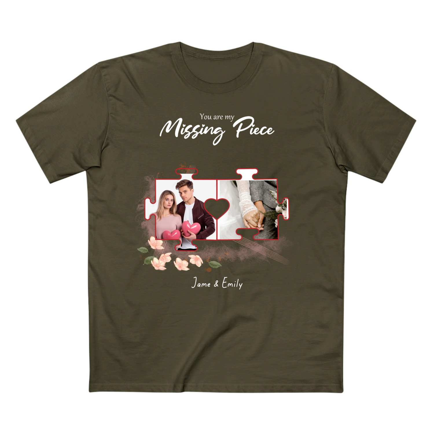 You are my missing Piece - Personalized Adult Staple Tee - T-shirt