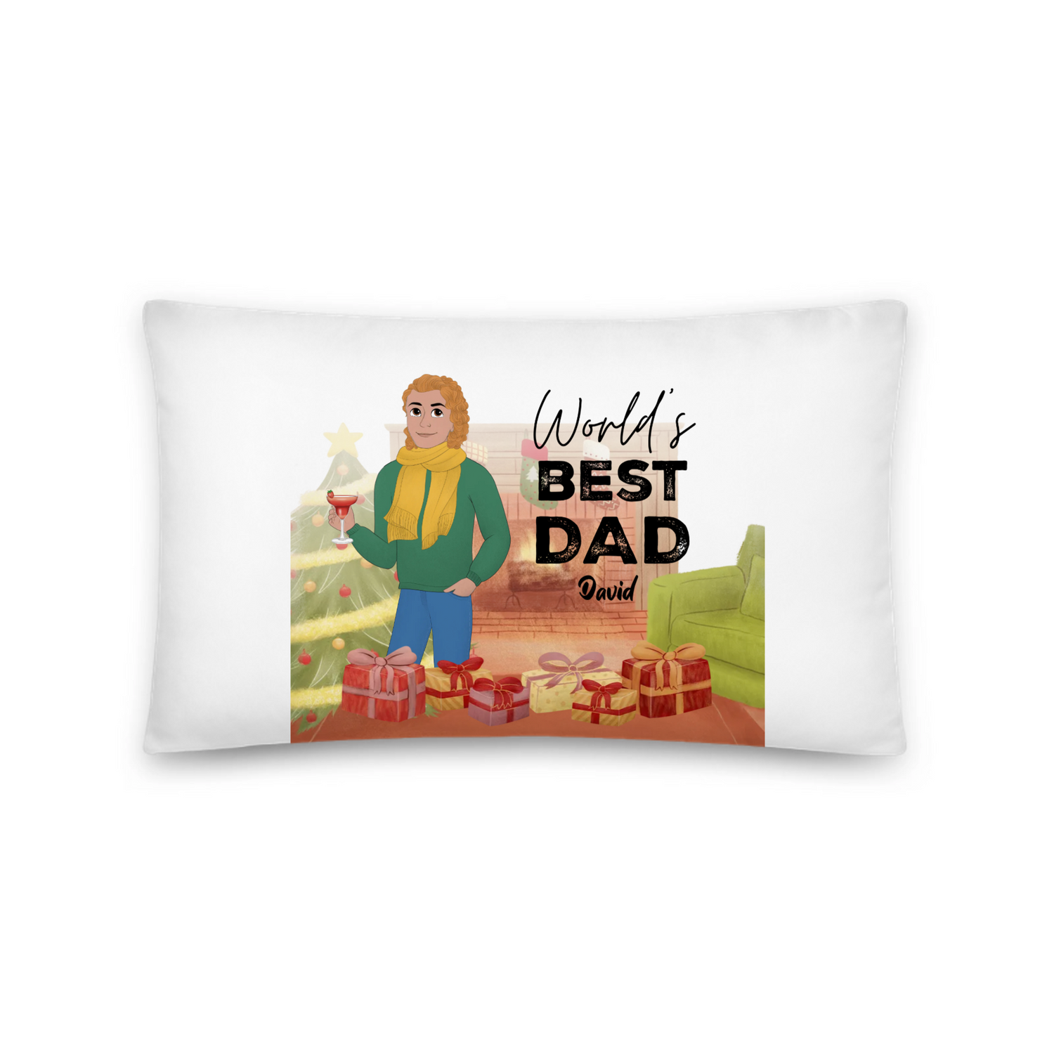 Best Father Award Goes to -  Personalized All-Over Print Basic Pillow