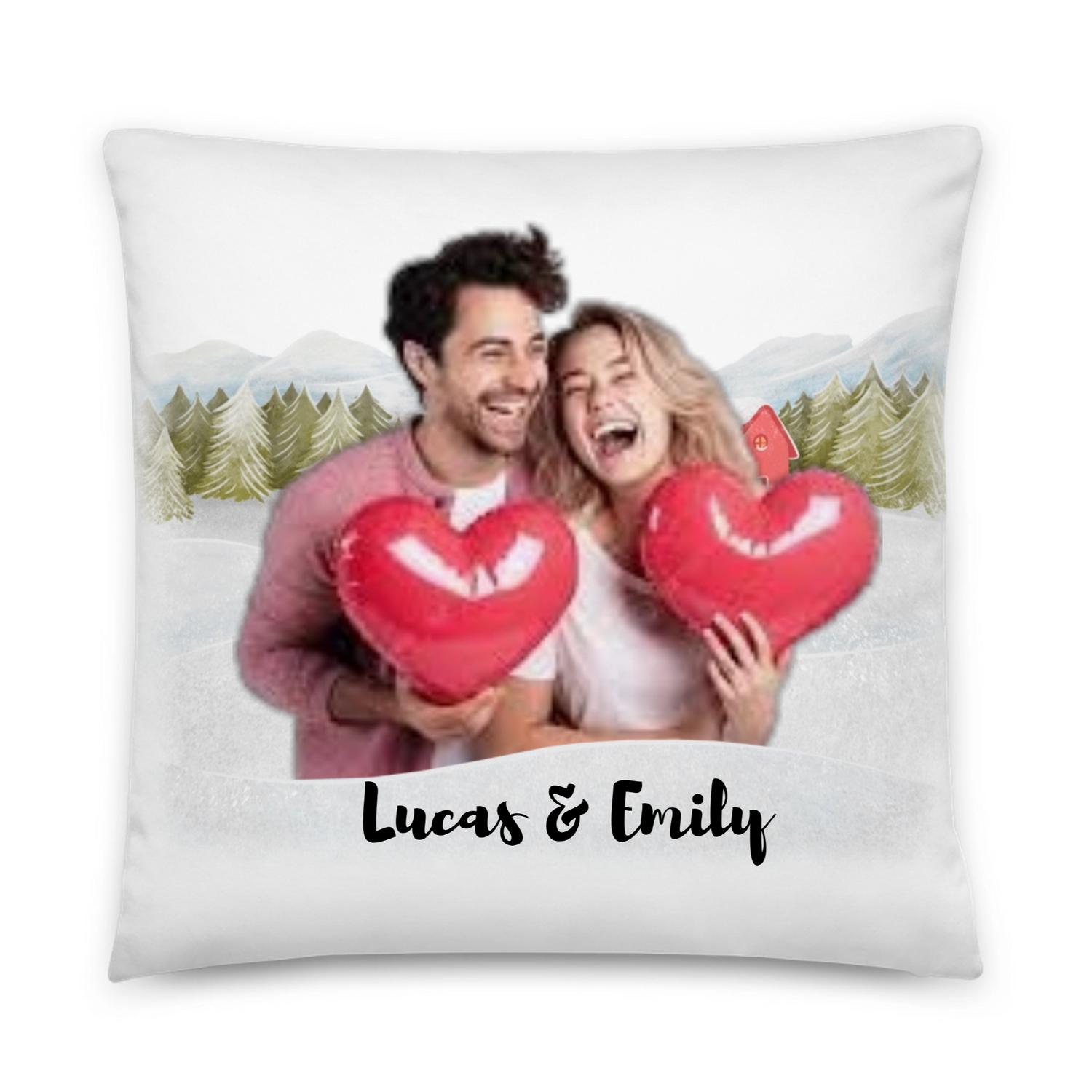 Our first christmas as a family -  Personalized All-Over Print Basic Pillow