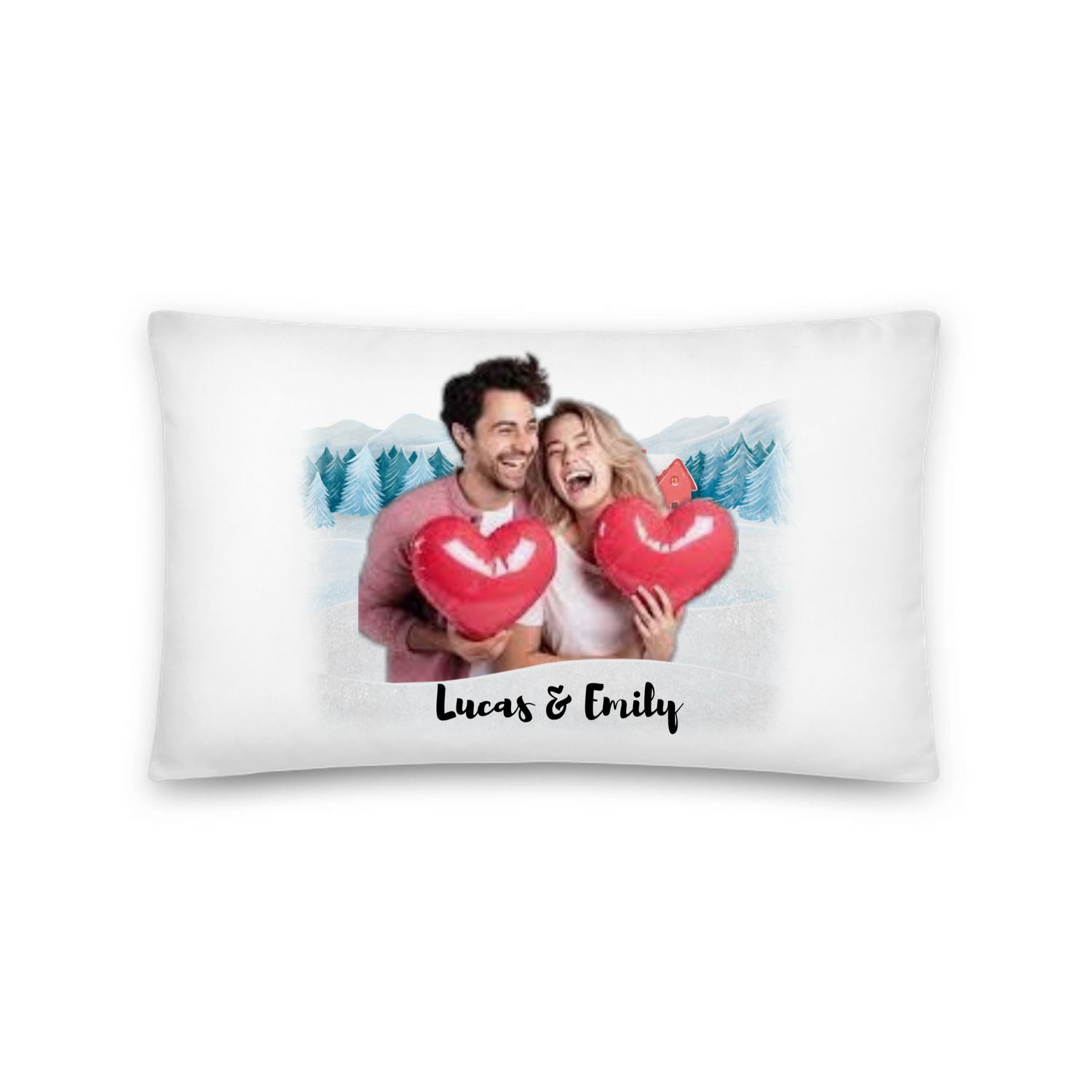 Our first christmas as a family -  Personalized All-Over Print Basic Pillow