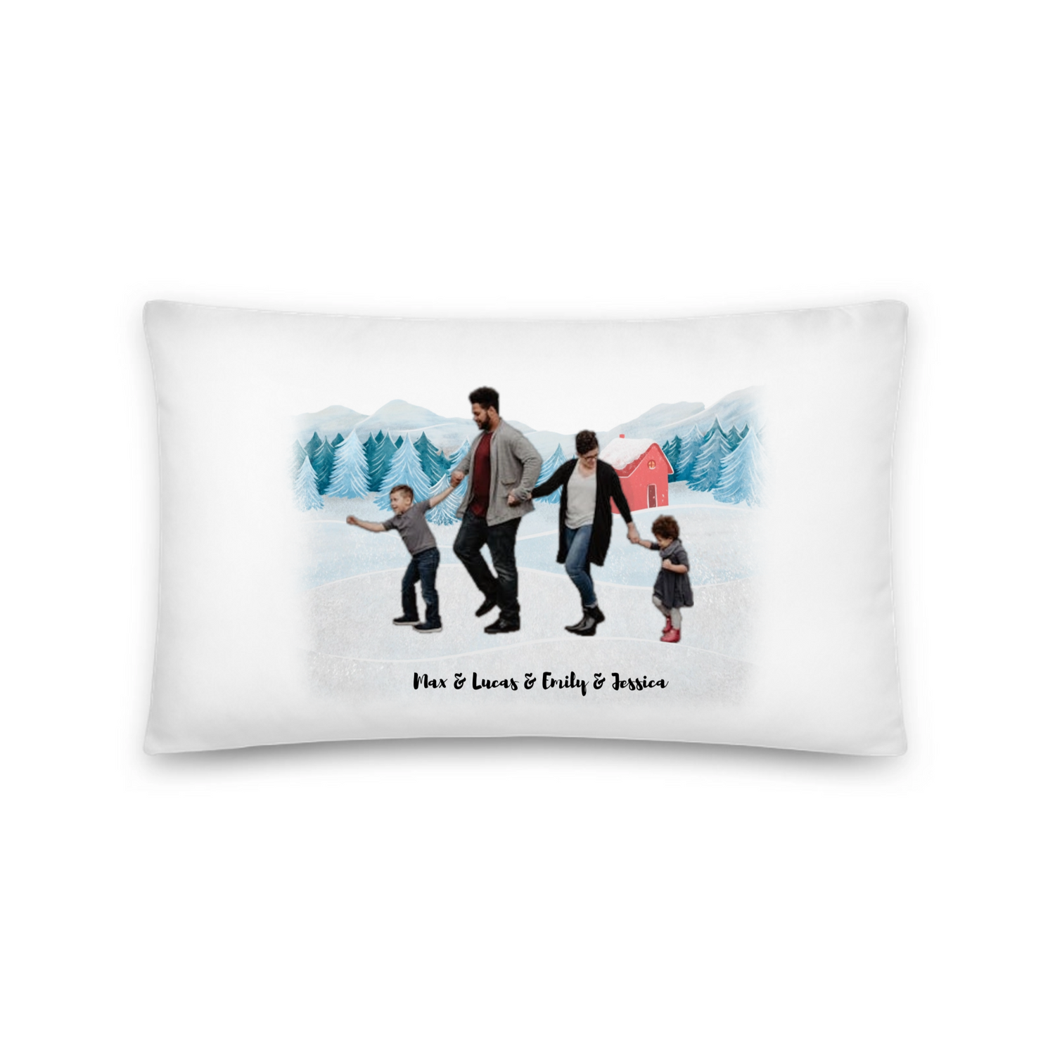 Our first christmas as a family -  Personalized All-Over Print Basic Pillow
