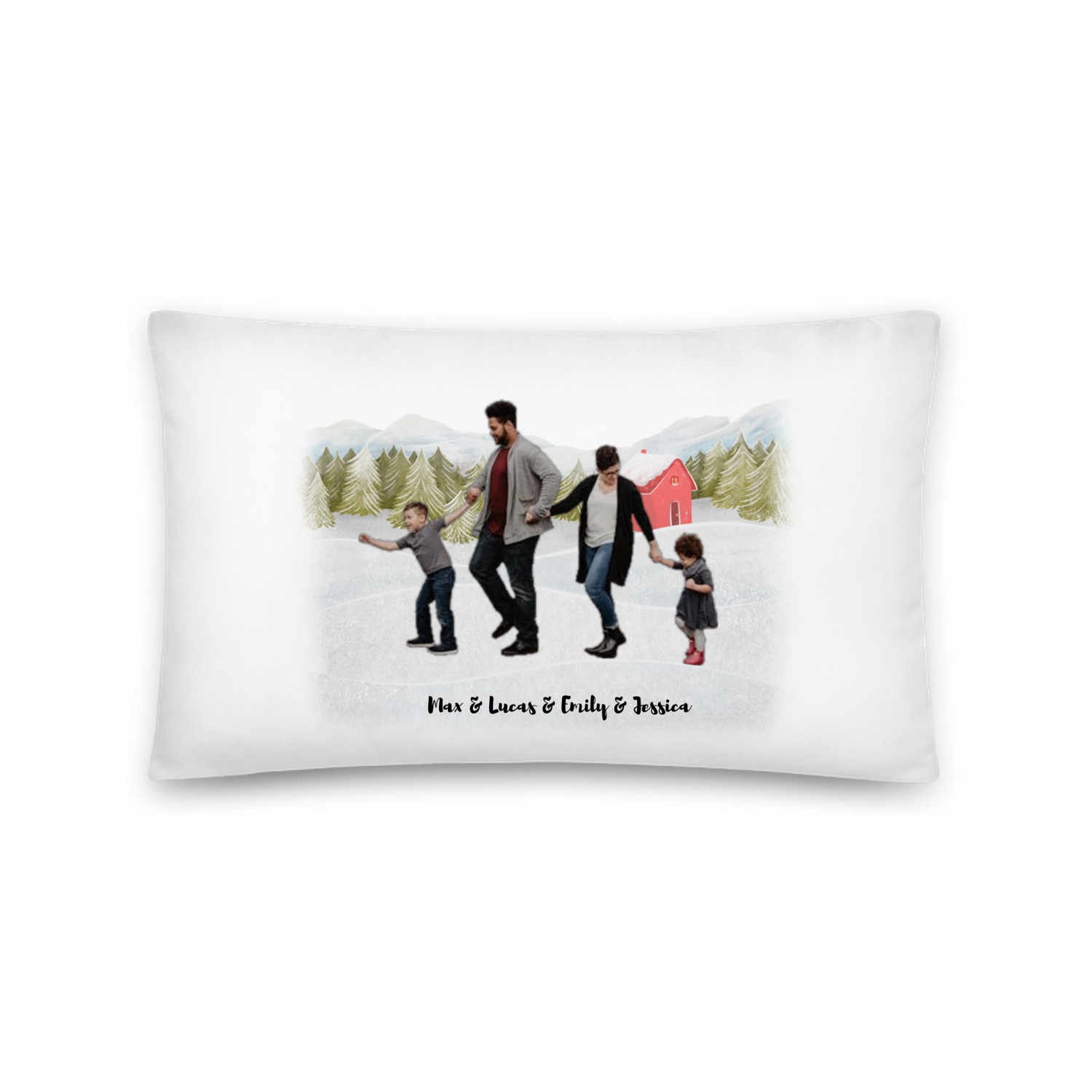 Our first christmas as a family -  Personalized All-Over Print Basic Pillow