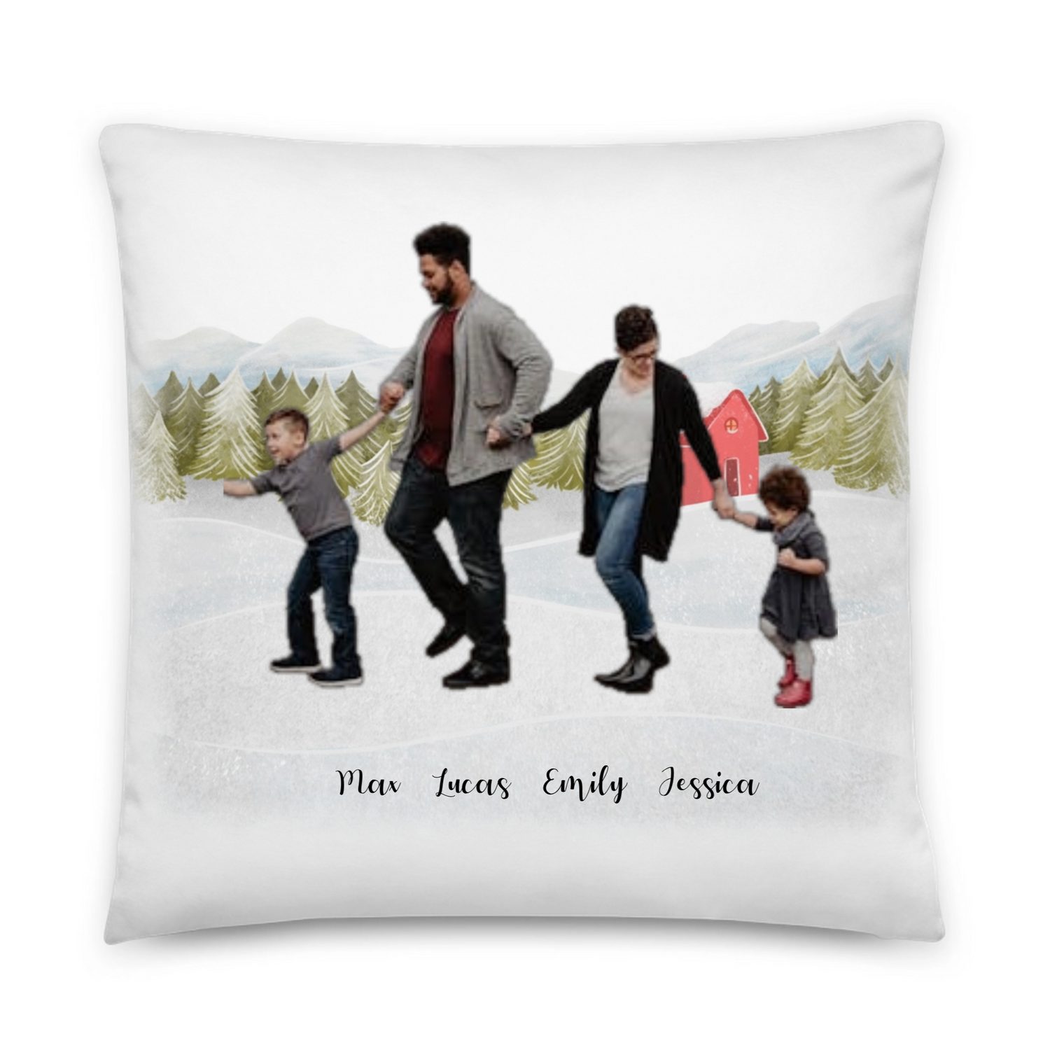 Our first christmas as a family -  Personalized All-Over Print Basic Pillow