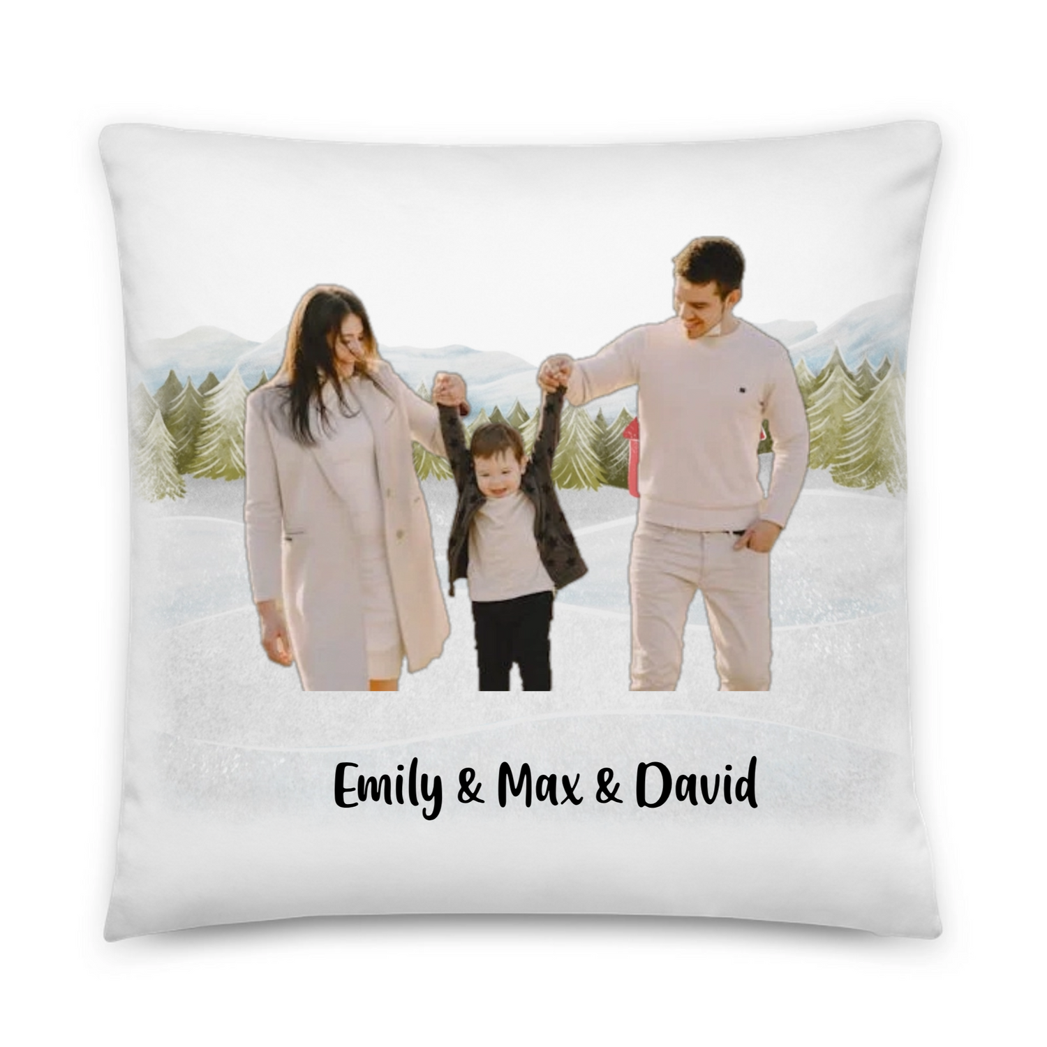 Our first christmas as a family -  Personalized All-Over Print Basic Pillow