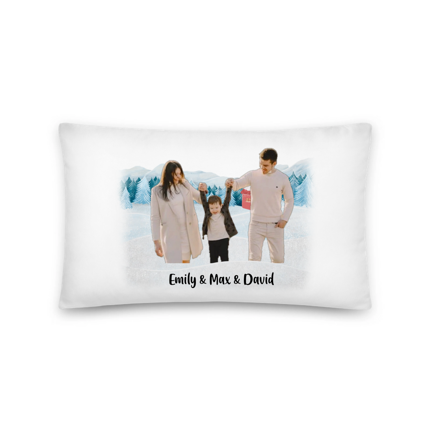 Our first christmas as a family -  Personalized All-Over Print Basic Pillow