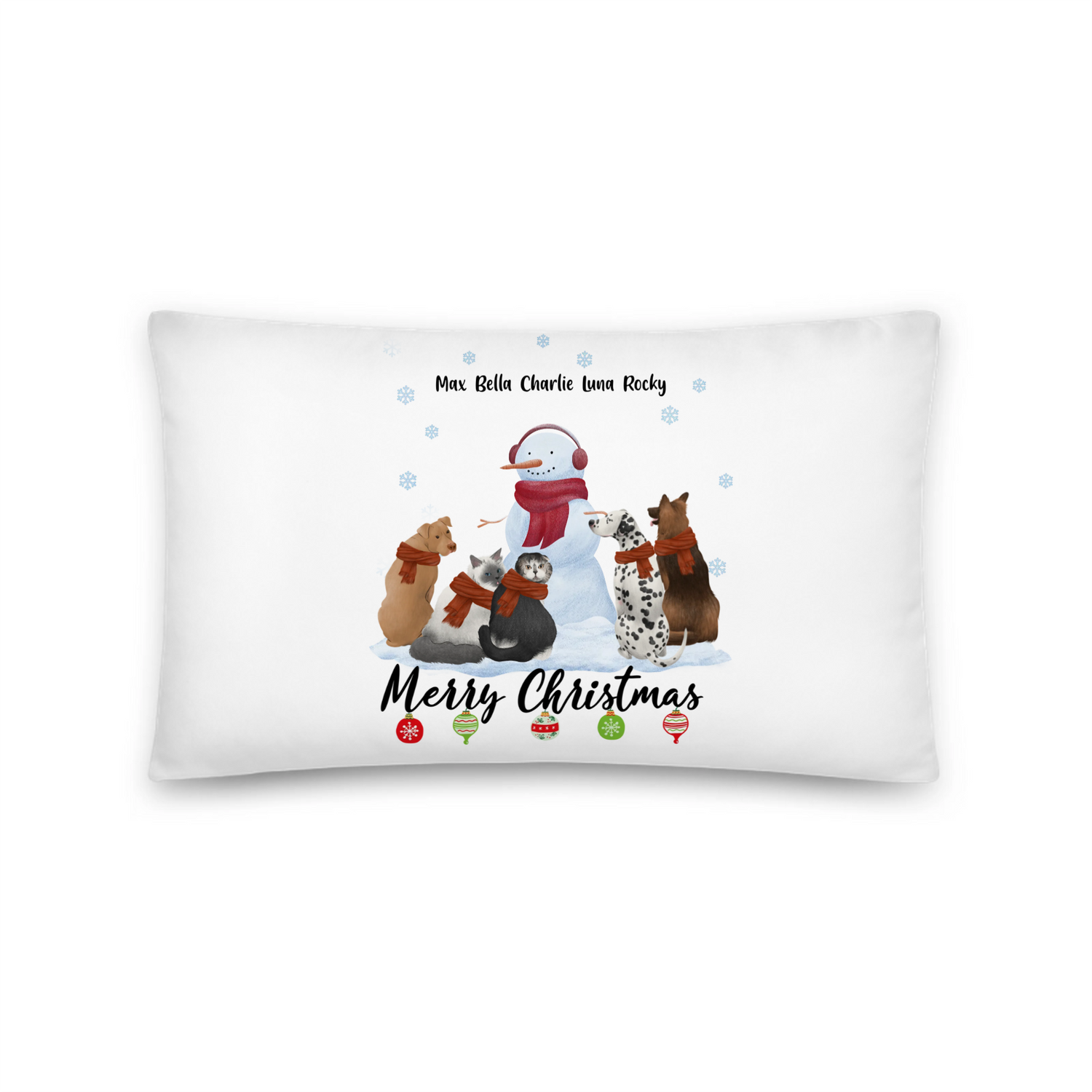 Merry Christmas - Personalized All-Over Print Basic Pillow