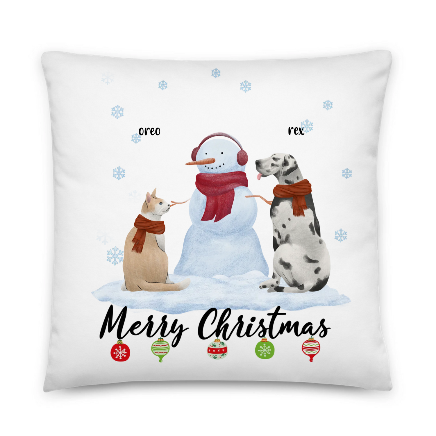 Merry Christmas - Personalized All-Over Print Basic Pillow