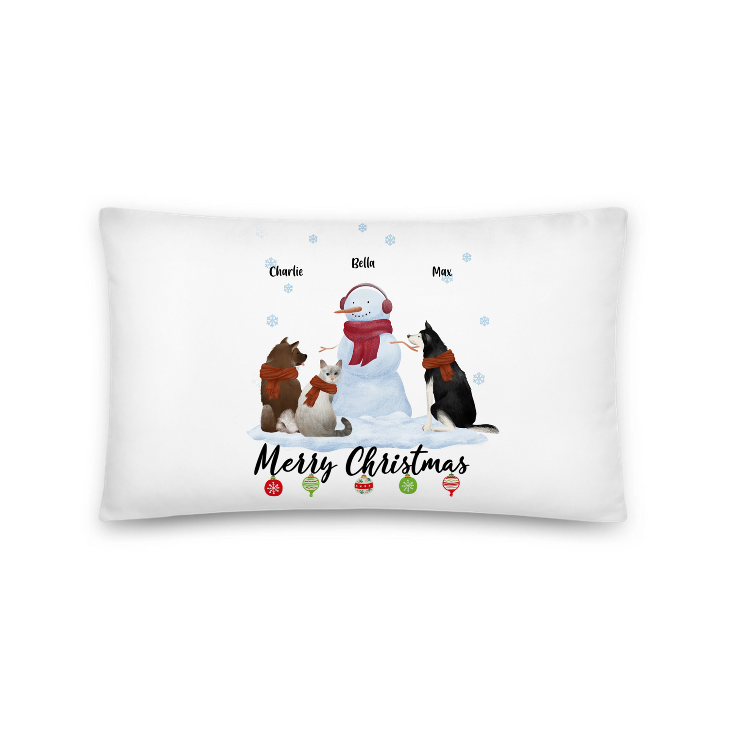 Merry Christmas - Personalized All-Over Print Basic Pillow