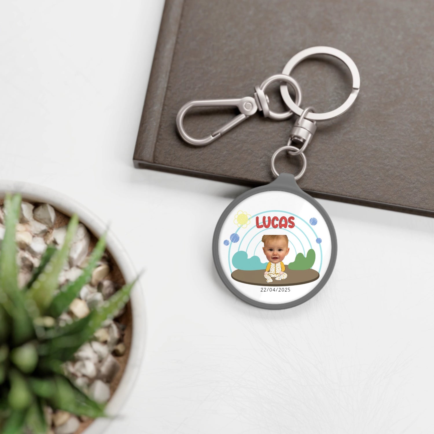 Baby Face Cutout - Personalized Keyring Tag